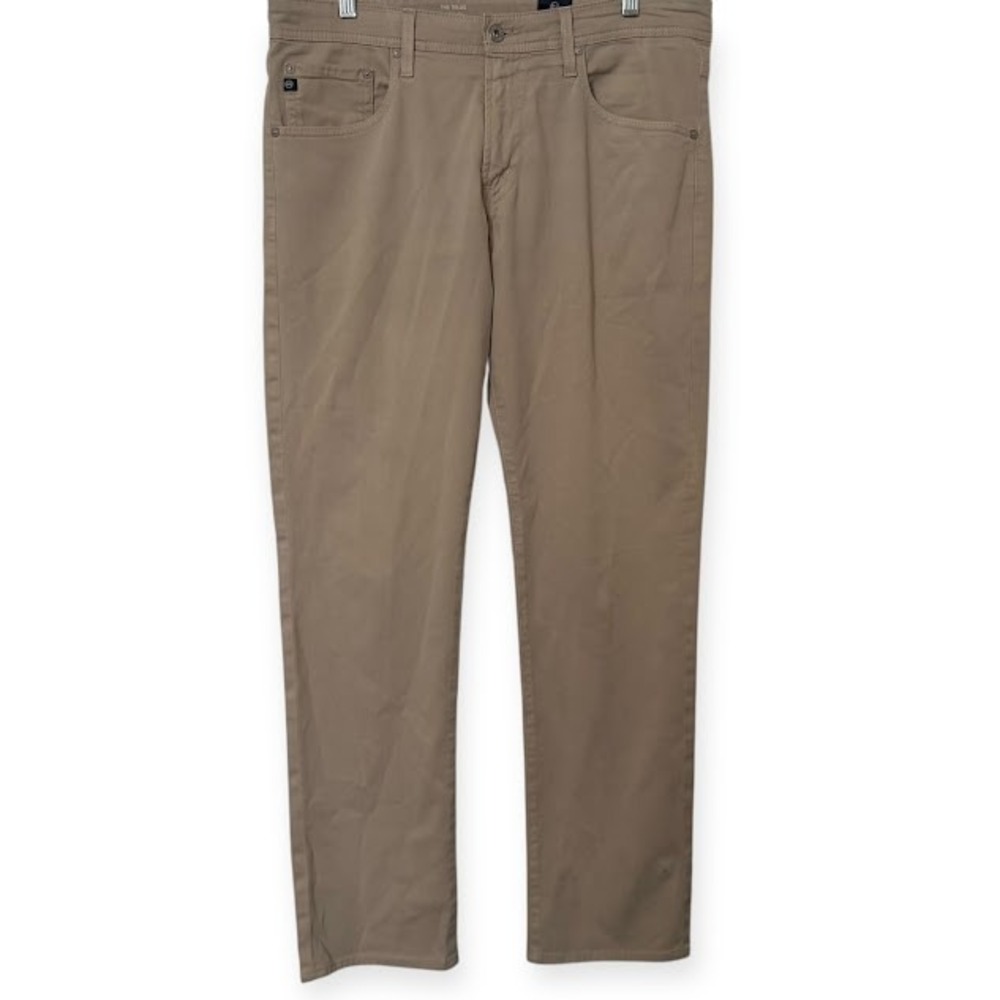 AG Adriano Goldschmied‎ Khaki The Tellis Modern Slim Chino Pants Mens 34 x 32